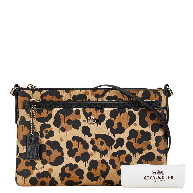 Coach Leopard Shoulder Bag 36326 PVC Leather