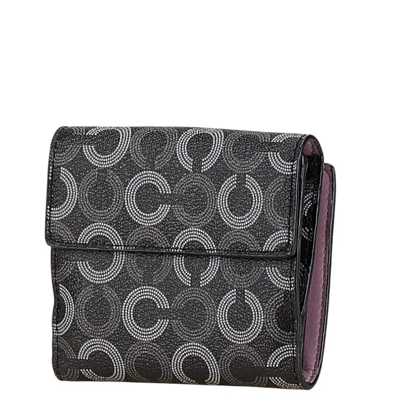 Coach Op Art PVC Leather Wallet Black