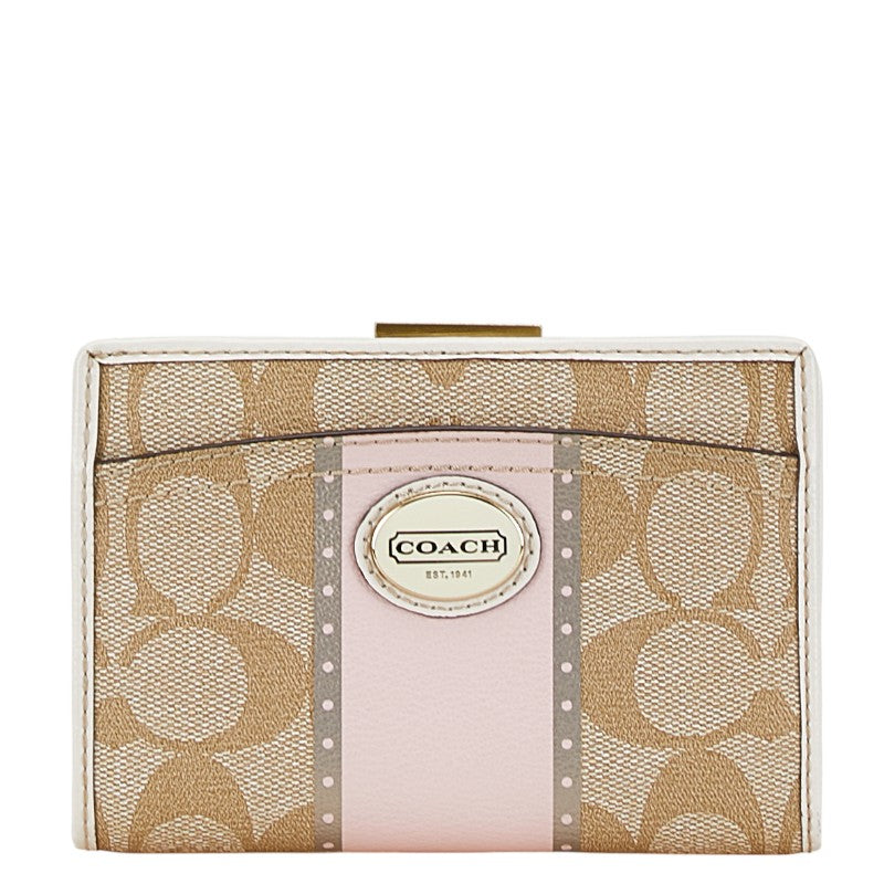 Coach Signature Compact Bifold Wallet FC8323