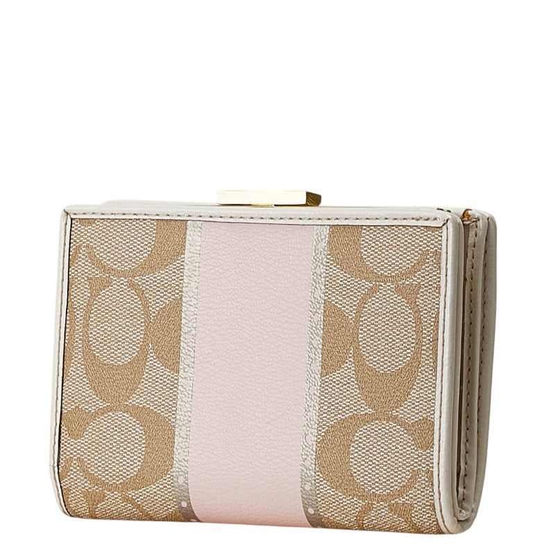 Coach Signature Compact Bifold Wallet FC8323