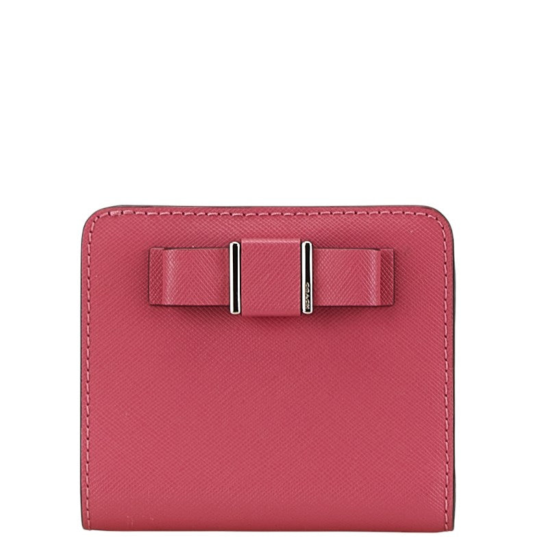 Coach Leather Ribbon Motif Bifold Wallet F52699