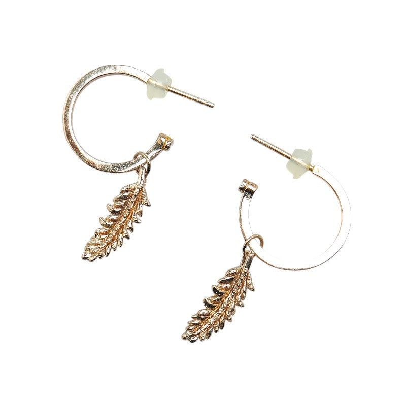 Coach Feather Motif Gold Plated Earrings