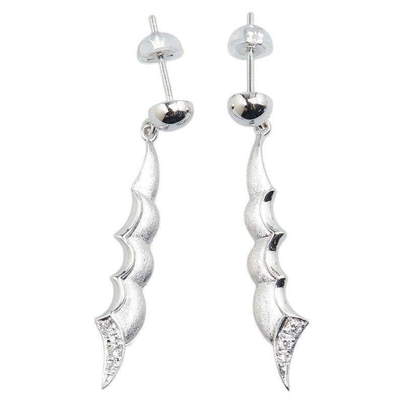 K18WG White Gold Diamond Swing Earrings