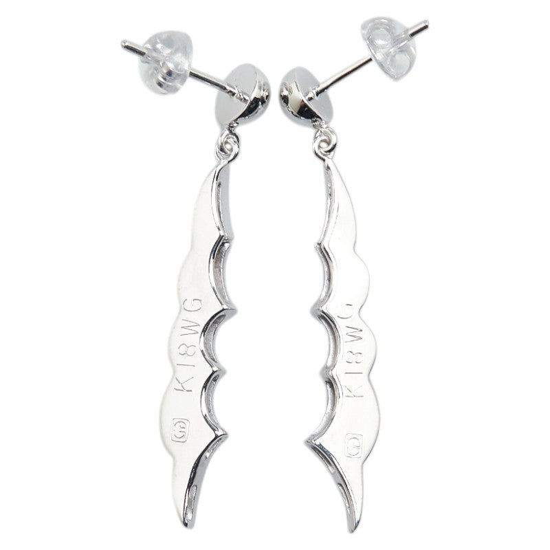 K18WG White Gold Diamond Swing Earrings