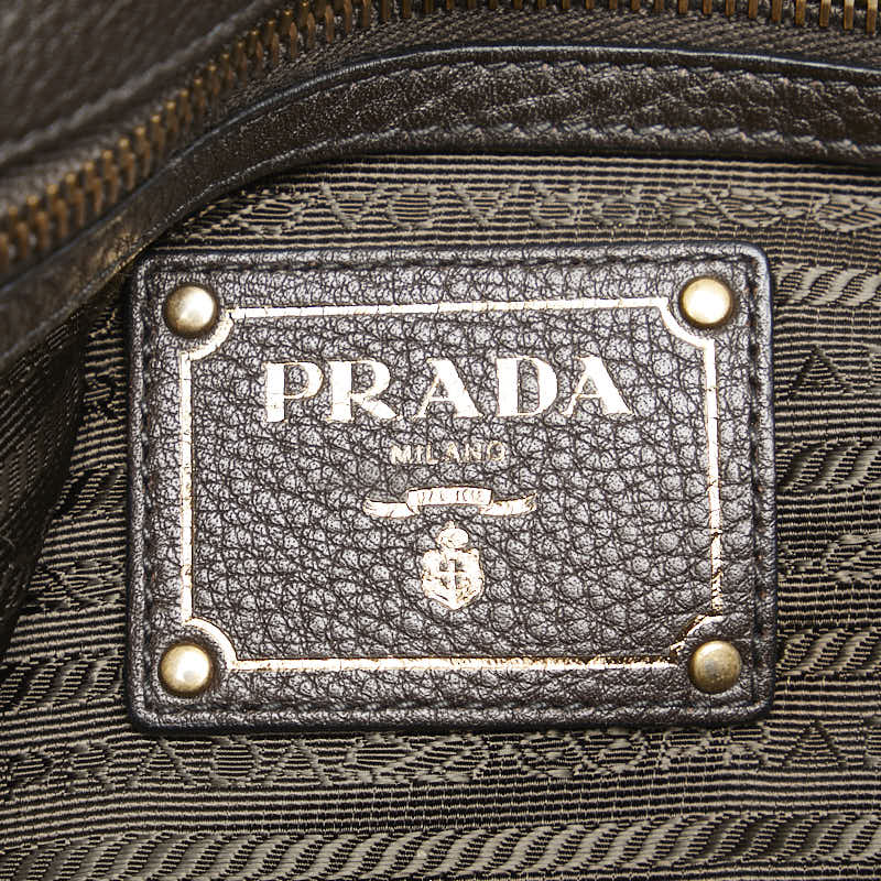 Prada Nylon Leather Logo Jacquard Tote Bag