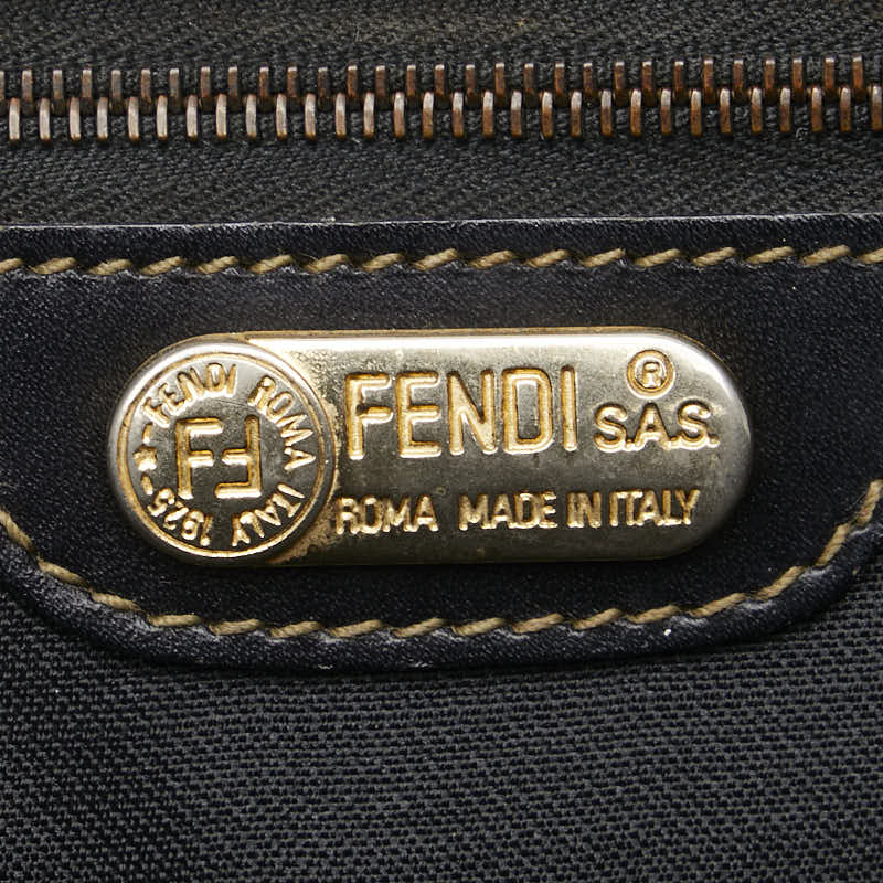 Fendi Pequin 2WAY Handbag Brown Black PVC Leather