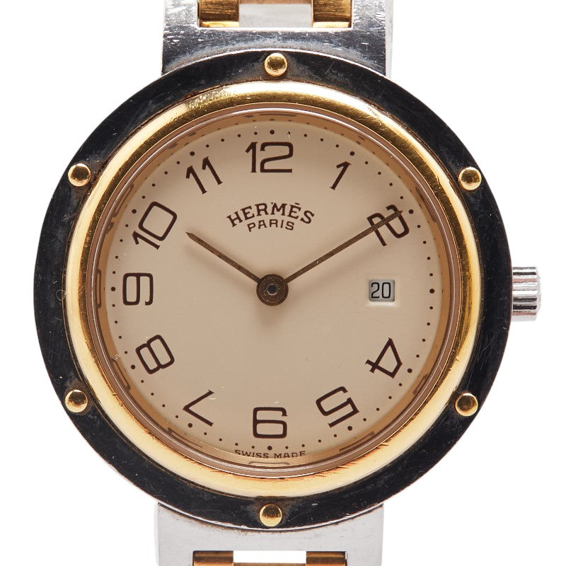 Hermes Clipper Quartz Watch Stainless Steel