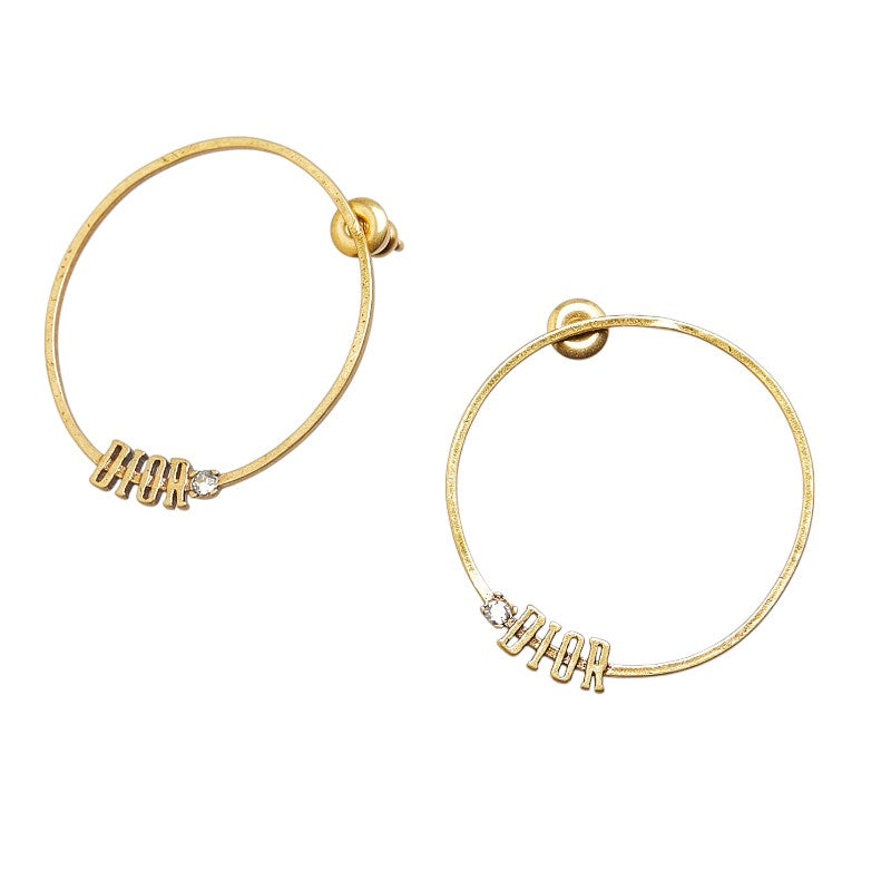 Dior Logo Gold Plated Earrings