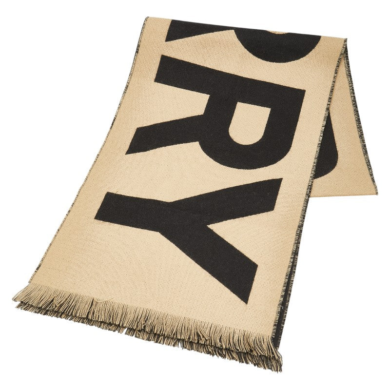 Burberry Wool Logo Scarf Beige Black