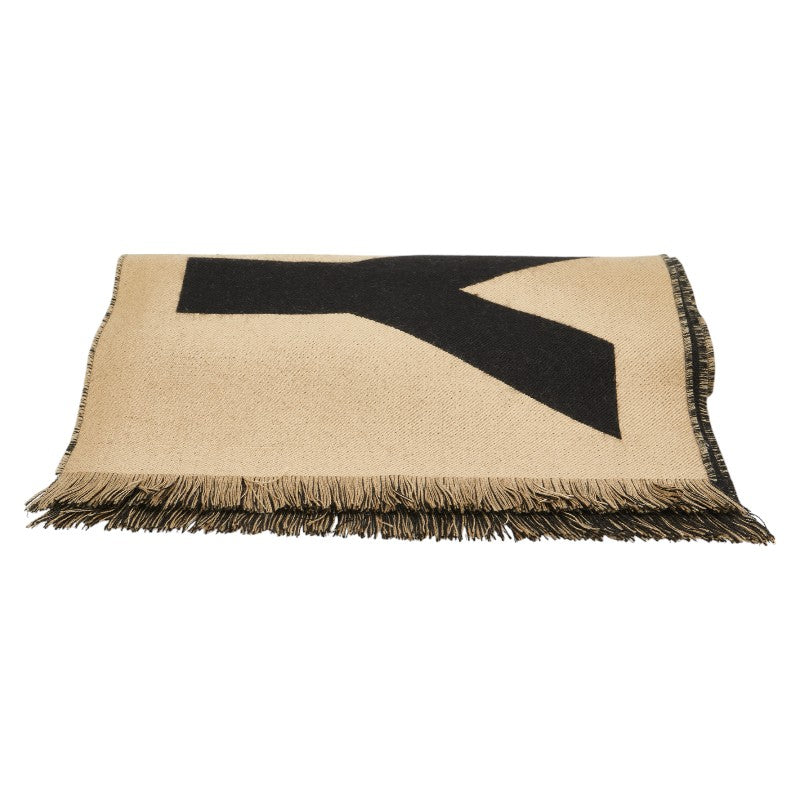 Burberry Wool Logo Scarf Beige Black