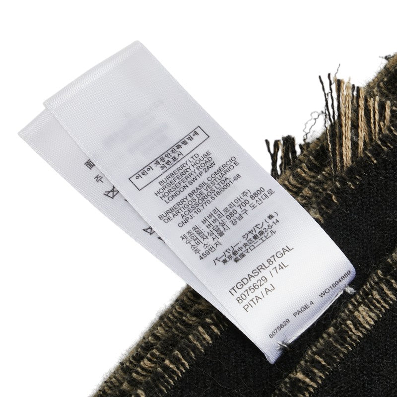 Burberry Wool Logo Scarf Beige Black