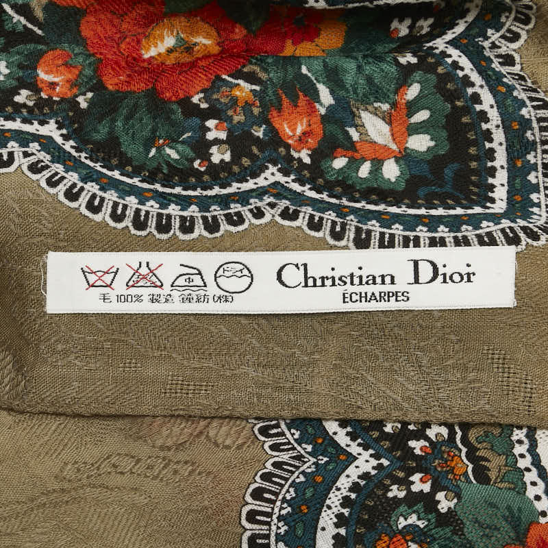 Dior Wool Flower Motif Large Scarf