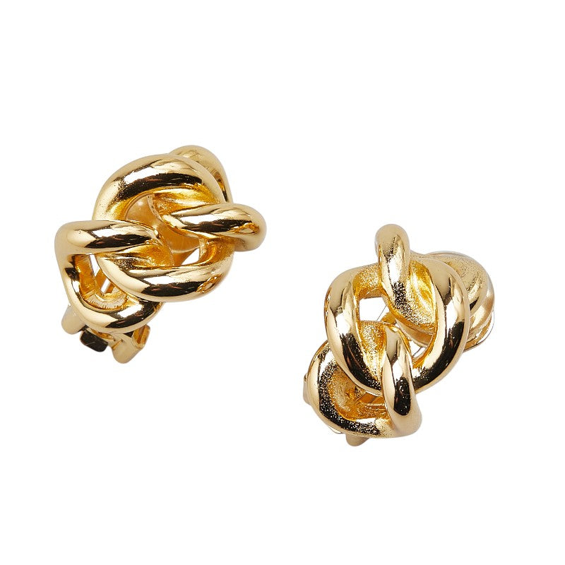 Dior Chain Motif Earrings Gold Plated