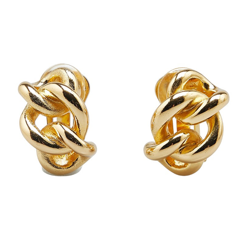 Dior Chain Motif Earrings Gold Plated