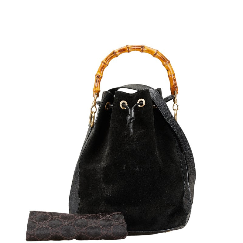 Gucci Bamboo Suede Leather Handbag