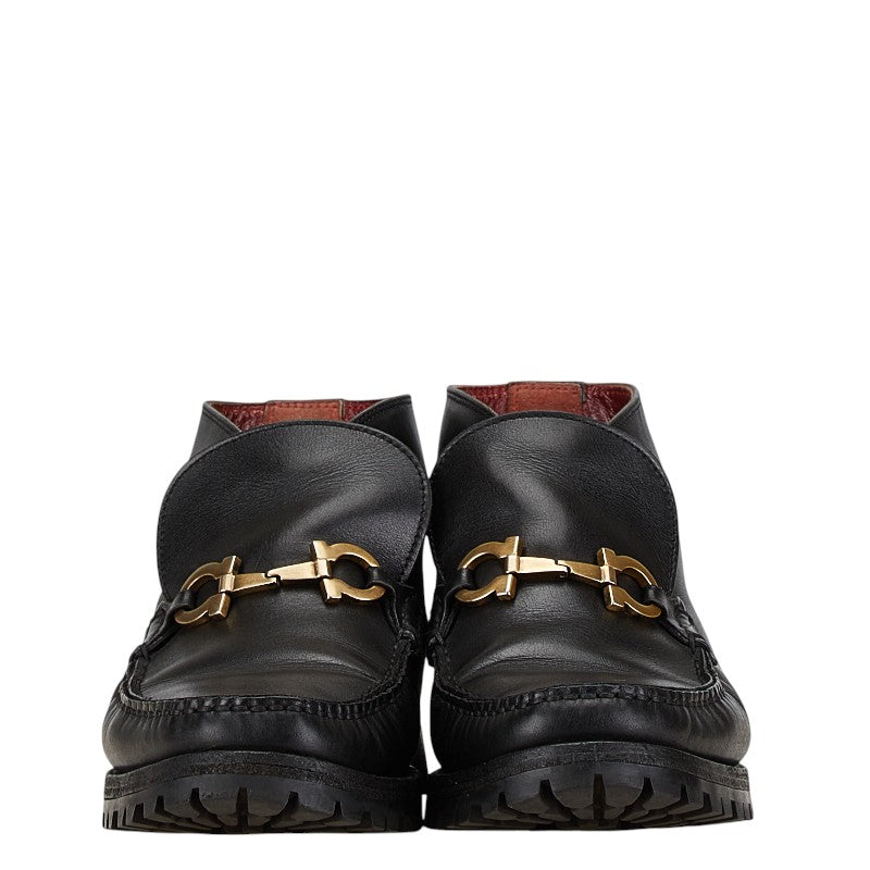 Salvatore Ferragamo Gancini Leather Short Boots