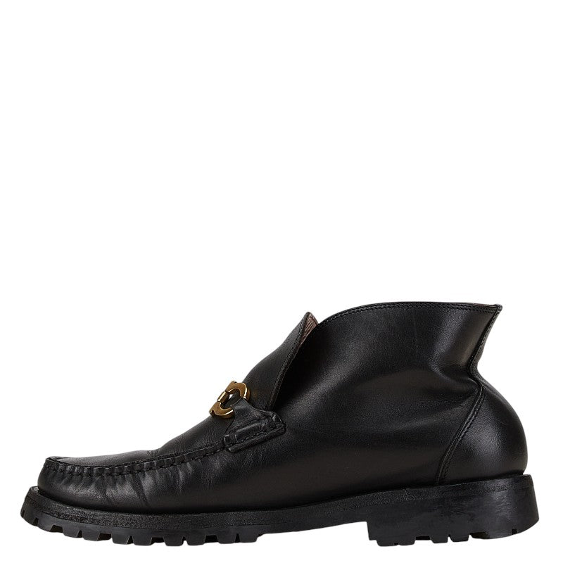 Salvatore Ferragamo Gancini Leather Short Boots