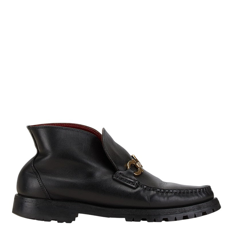 Salvatore Ferragamo Gancini Leather Short Boots