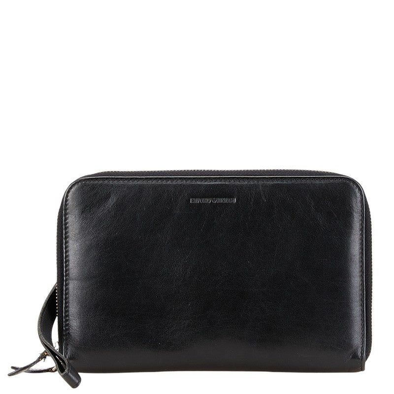 Armani Black Leather Bifold Wallet