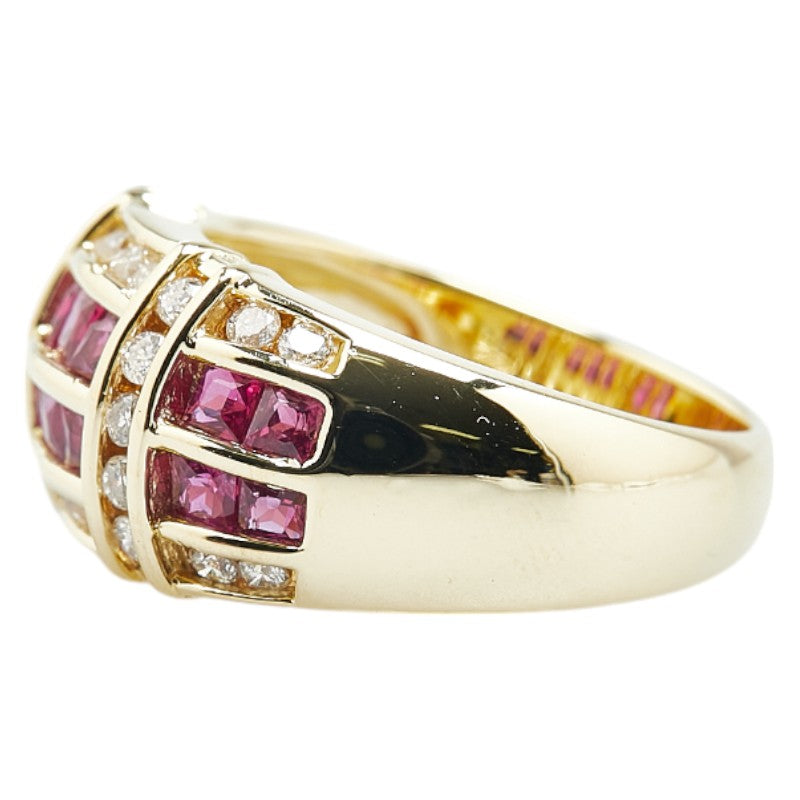 K18YG Yellow Gold Ruby 1.16ct Diamond 0.45ct Ring