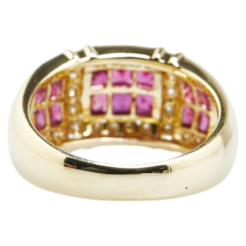 K18YG Yellow Gold Ruby 1.16ct Diamond 0.45ct Ring