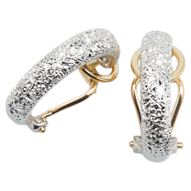 Platinum K18YG Gold Diamond Hoop Earrings