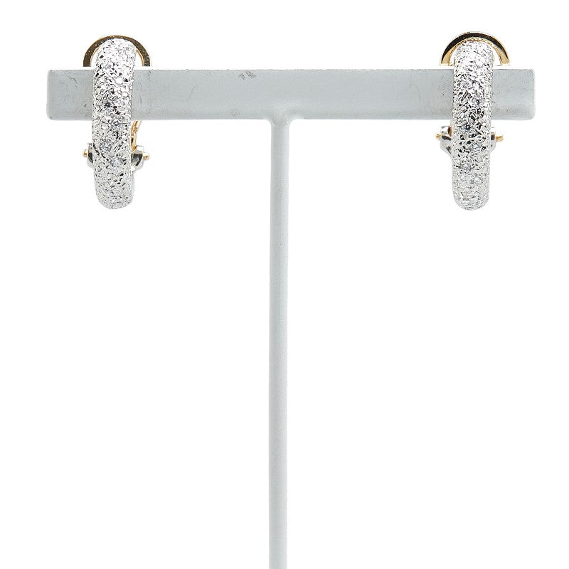 Platinum K18YG Gold Diamond Hoop Earrings