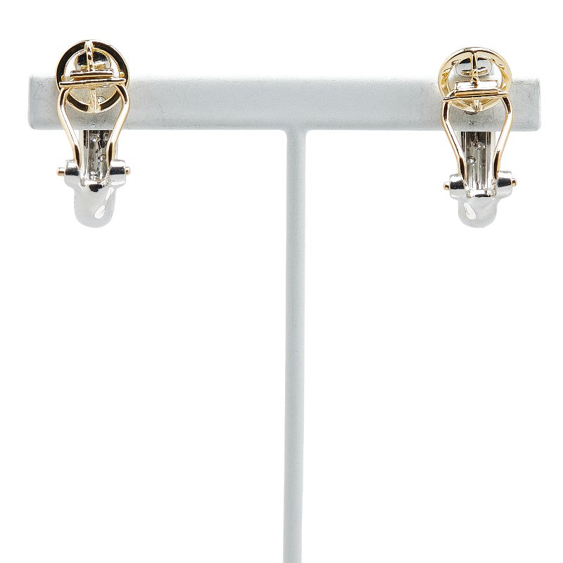 Platinum K18YG Gold Diamond Hoop Earrings