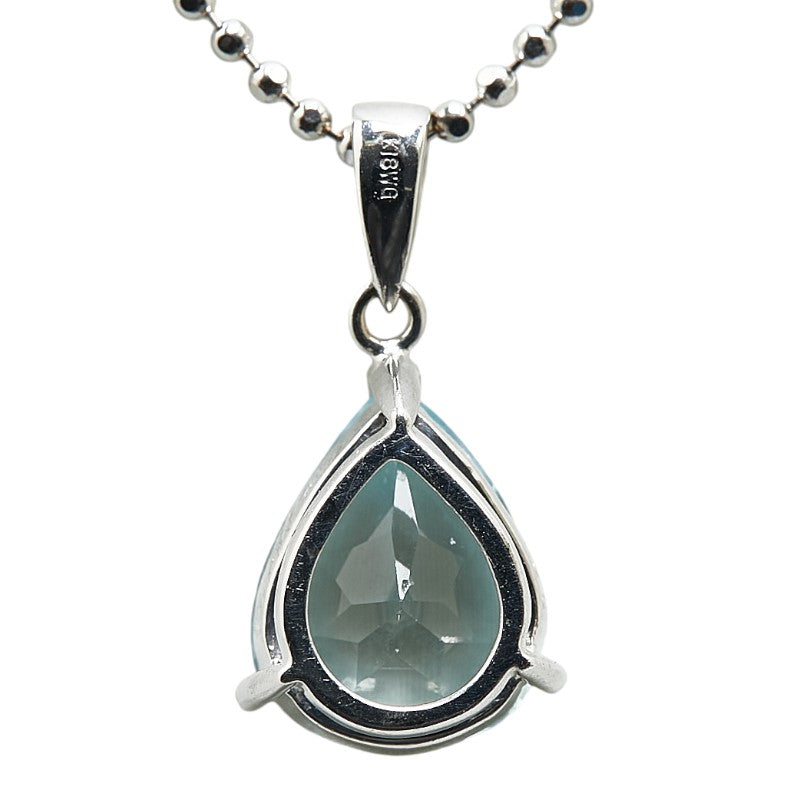 K18WG White Gold Aquamarine 1.98ct Pendant Necklace