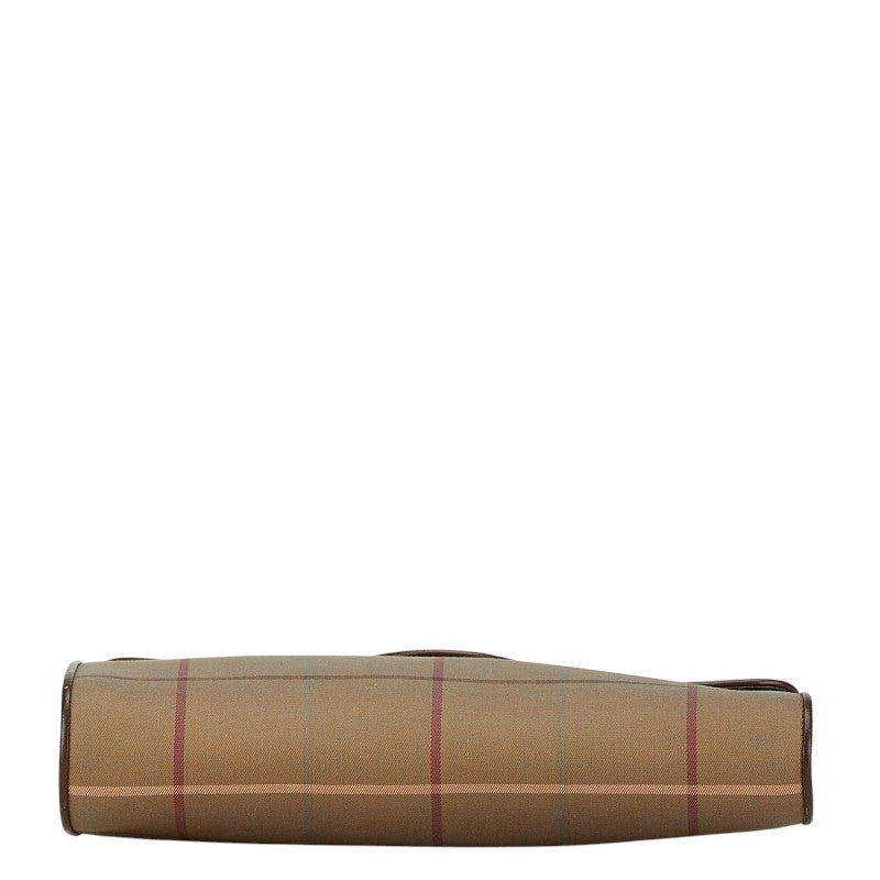 Burberry Canvas Leather Check Clutch Bag