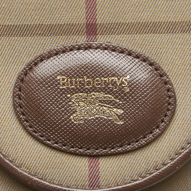 Burberry Canvas Leather Check Clutch Bag