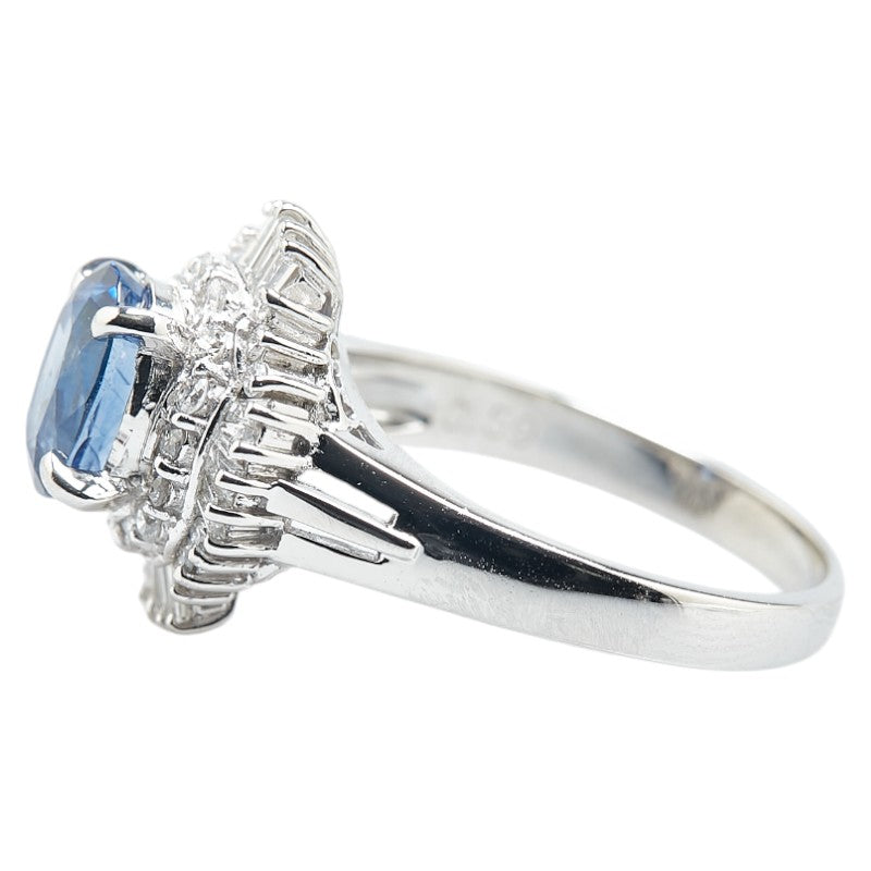 Pt900 Platinum Sapphire 2.06ct Diamond 0.59ct Ring