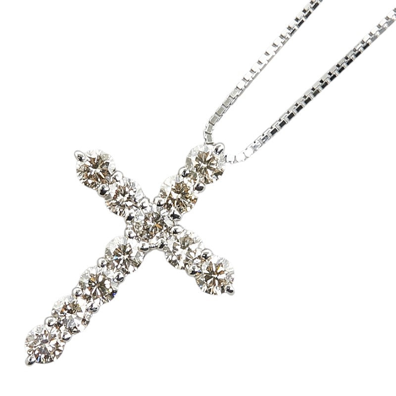 Platinum Diamond Cross Pendant Necklace