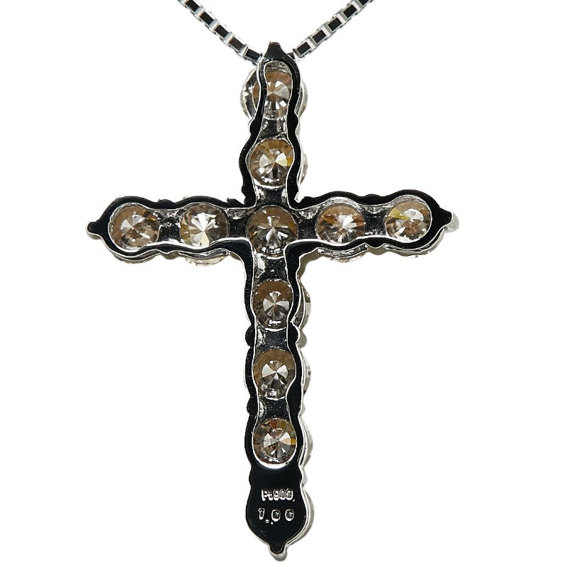 Platinum Diamond Cross Pendant Necklace