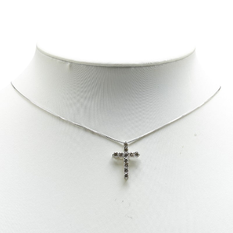 Platinum Diamond Cross Pendant Necklace