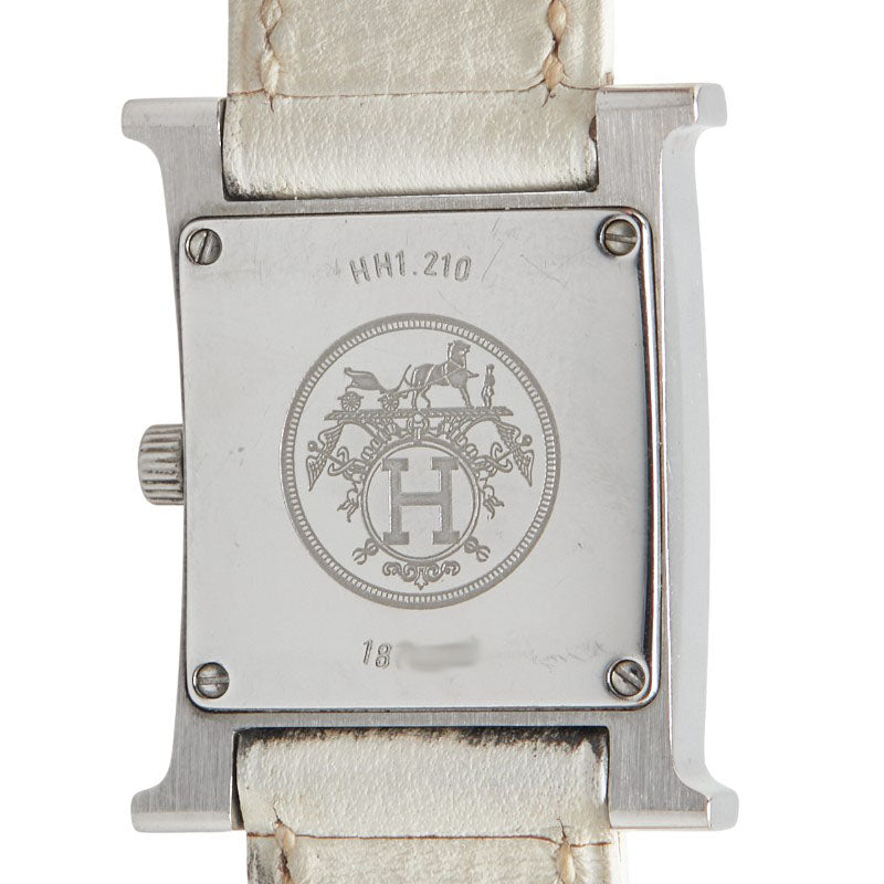 Hermes H Watch Zebra Quartz Stainless Steel Leather