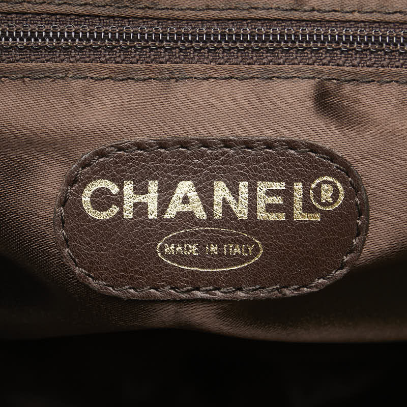 Chanel Suede Chain Tote Bag Brown