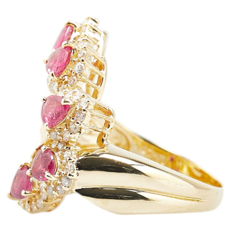 K18YG Yellow Gold Ruby Diamond Ring