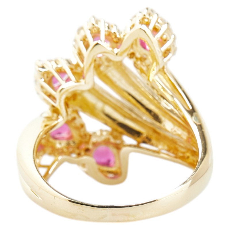 K18YG Yellow Gold Ruby Diamond Ring