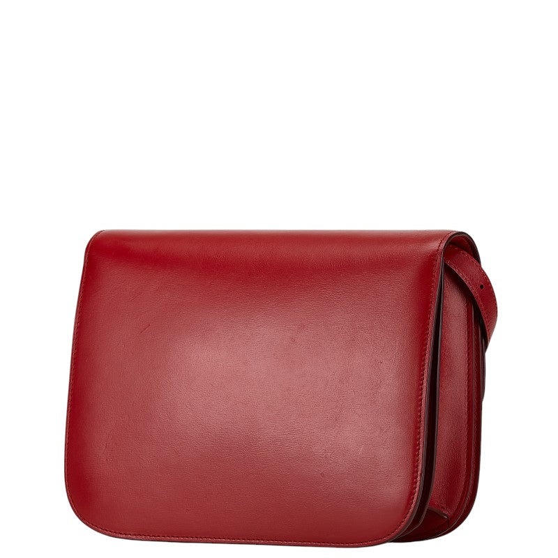 Celine Classic Box Leather Shoulder Bag Red