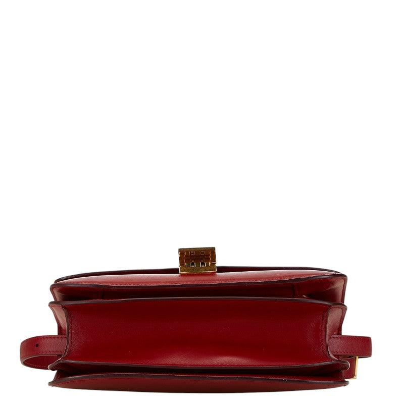 Celine Classic Box Leather Shoulder Bag Red