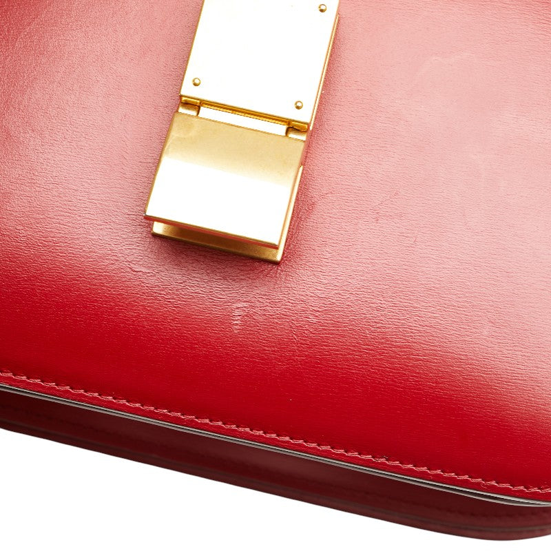 Celine Classic Box Leather Shoulder Bag Red