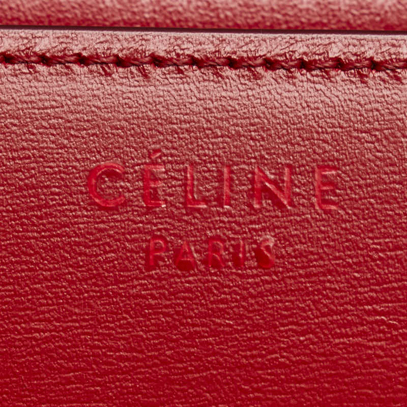 Celine Classic Box Leather Shoulder Bag Red