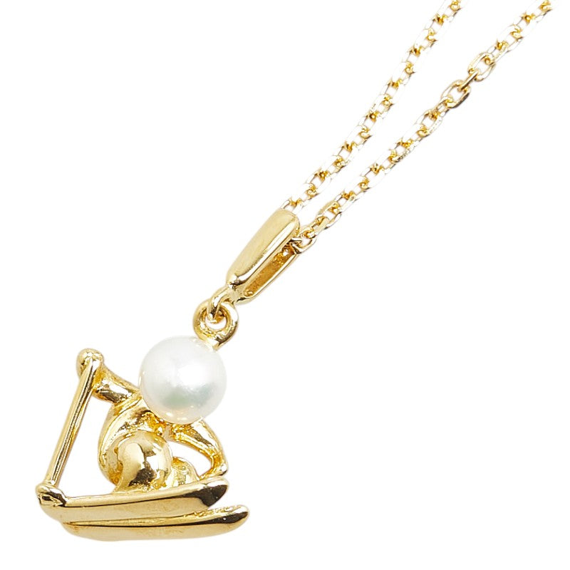 Mikimoto K18YG Yellow Gold Akoya Pearl Necklace