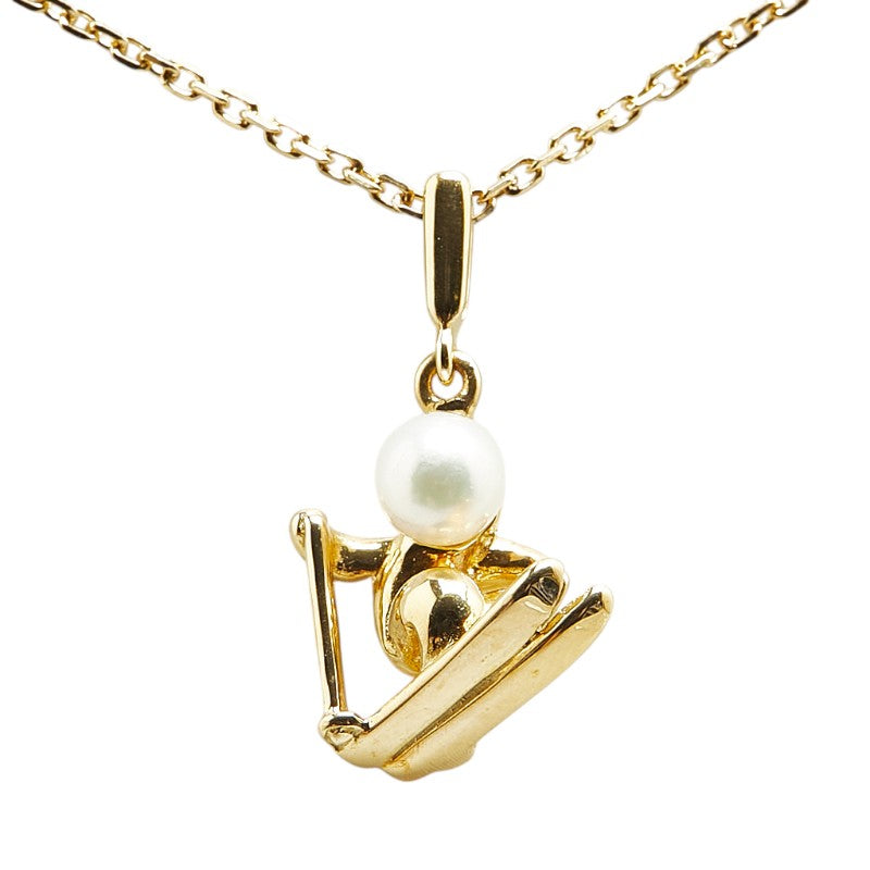 Mikimoto K18YG Yellow Gold Akoya Pearl Necklace