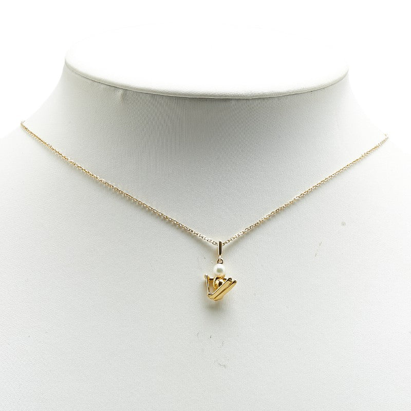 Mikimoto K18YG Yellow Gold Akoya Pearl Necklace