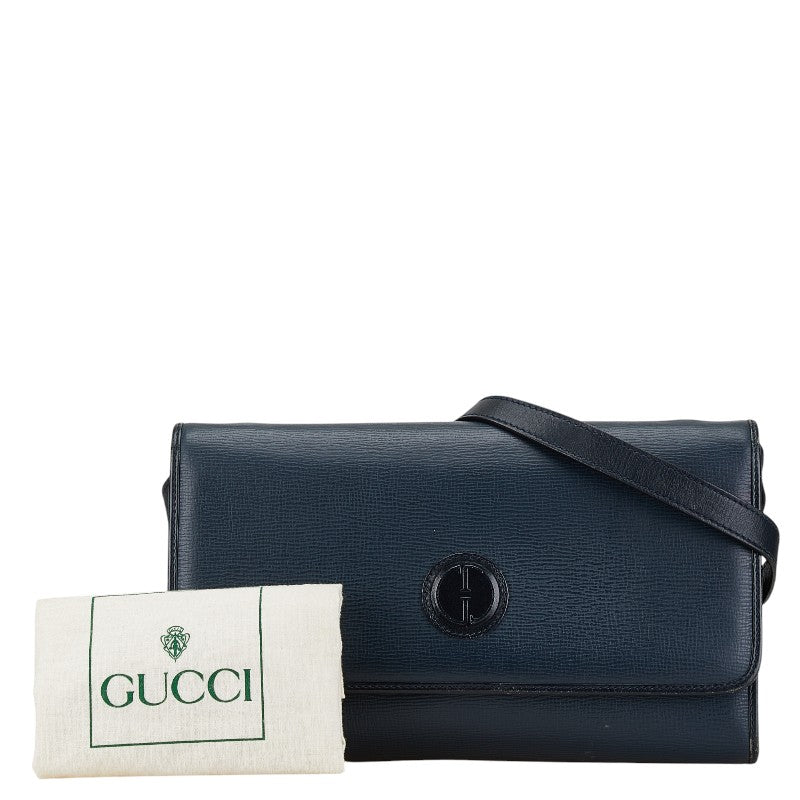 Gucci Leather Shoulder Bag Navy