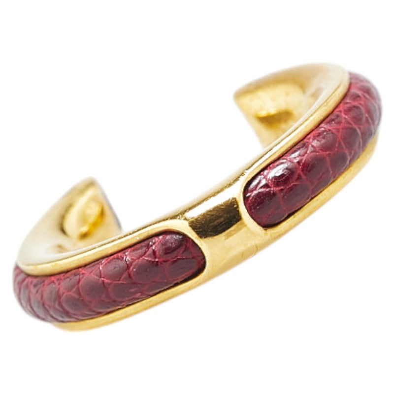 Hermes Gold Bordeaux Lizard Ring