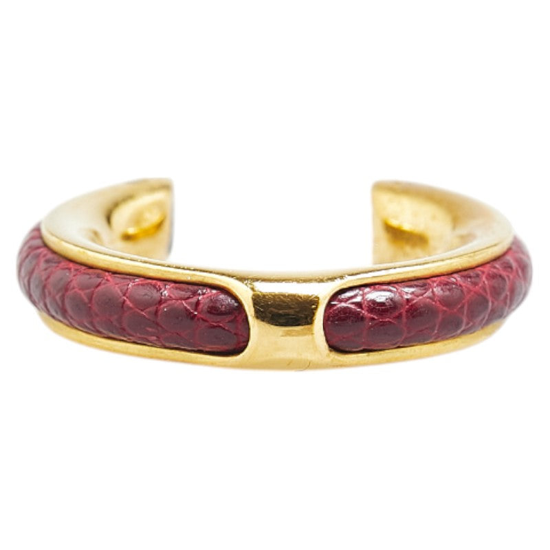 Hermes Gold Bordeaux Lizard Ring