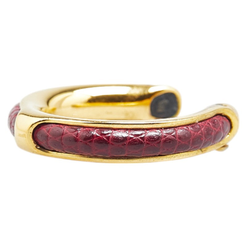 Hermes Gold Bordeaux Lizard Ring